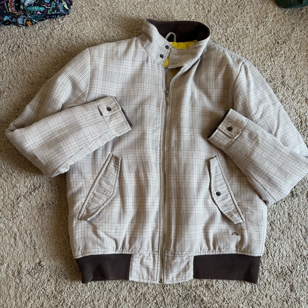 RUSTY Y2K Plaid Jacket with Brown Accents Large